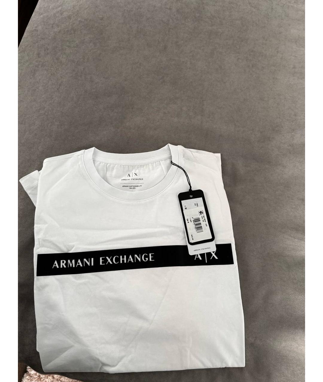 ARMANI EXCHANGE Белая хлопко-полиэстеровая футболка, фото 2