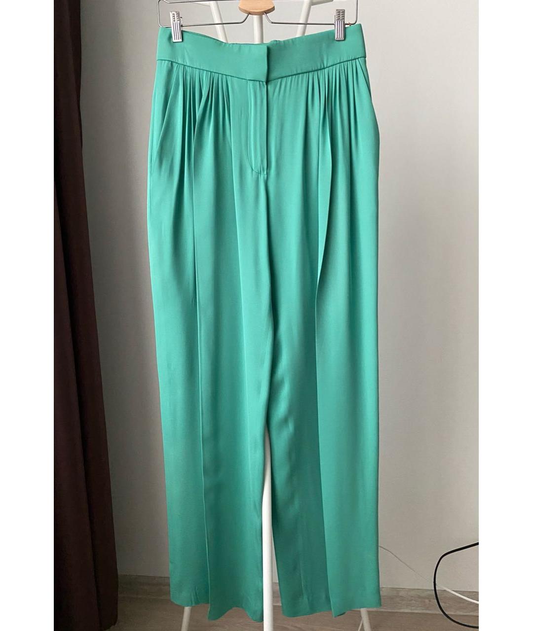 CHLOE Зеленые шелковые брюки широкие, фото 7