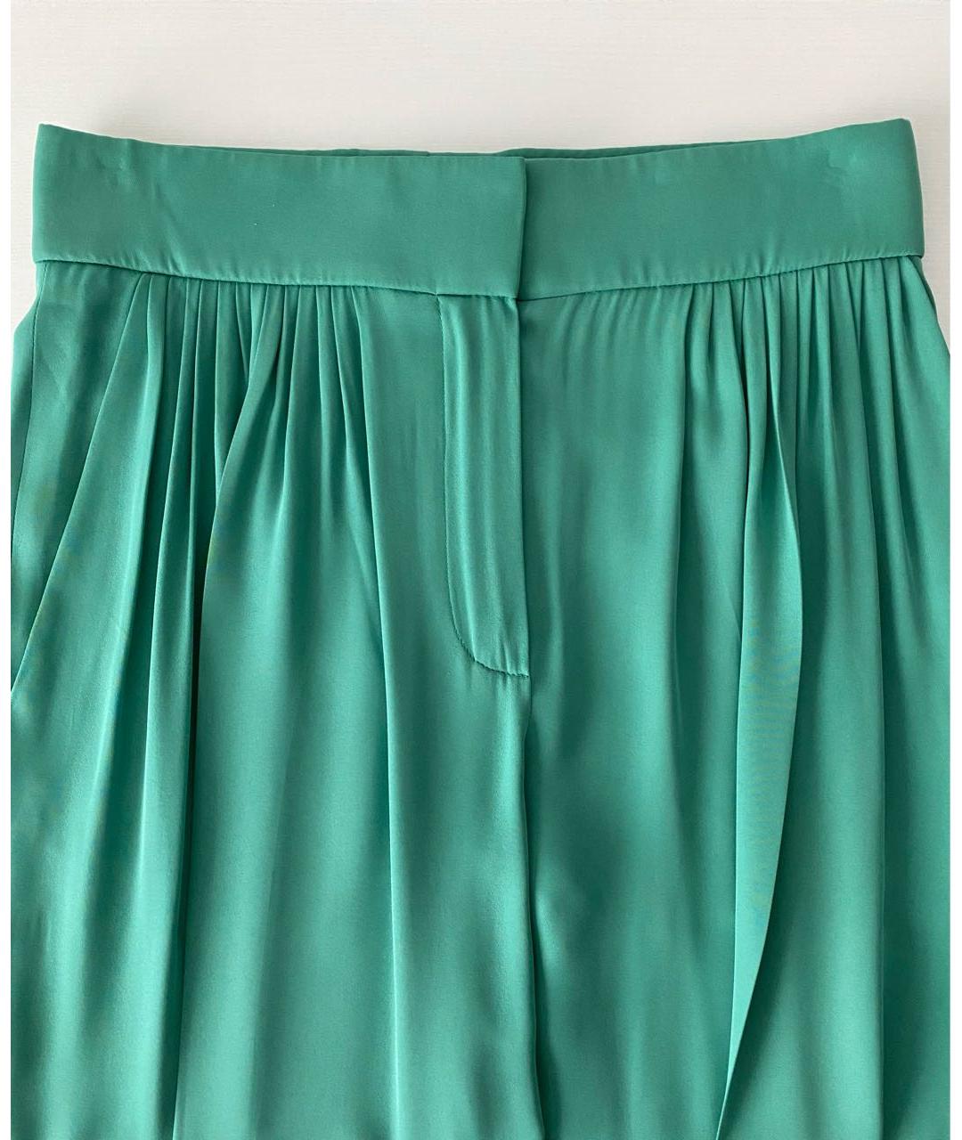CHLOE Зеленые шелковые брюки широкие, фото 5