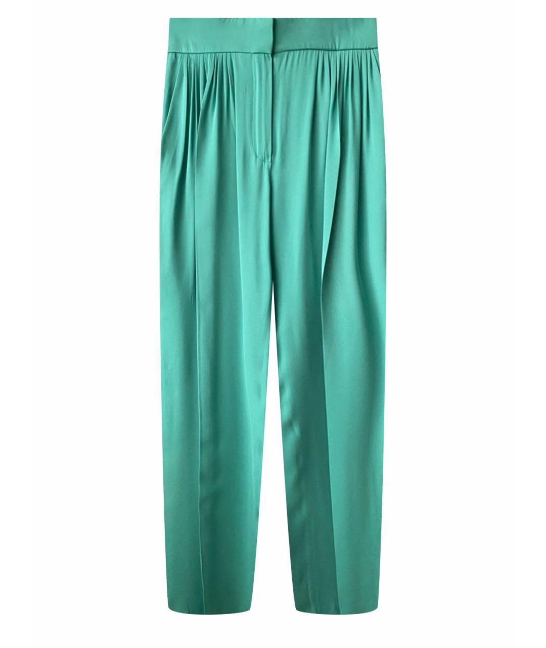 CHLOE Зеленые шелковые брюки широкие, фото 1