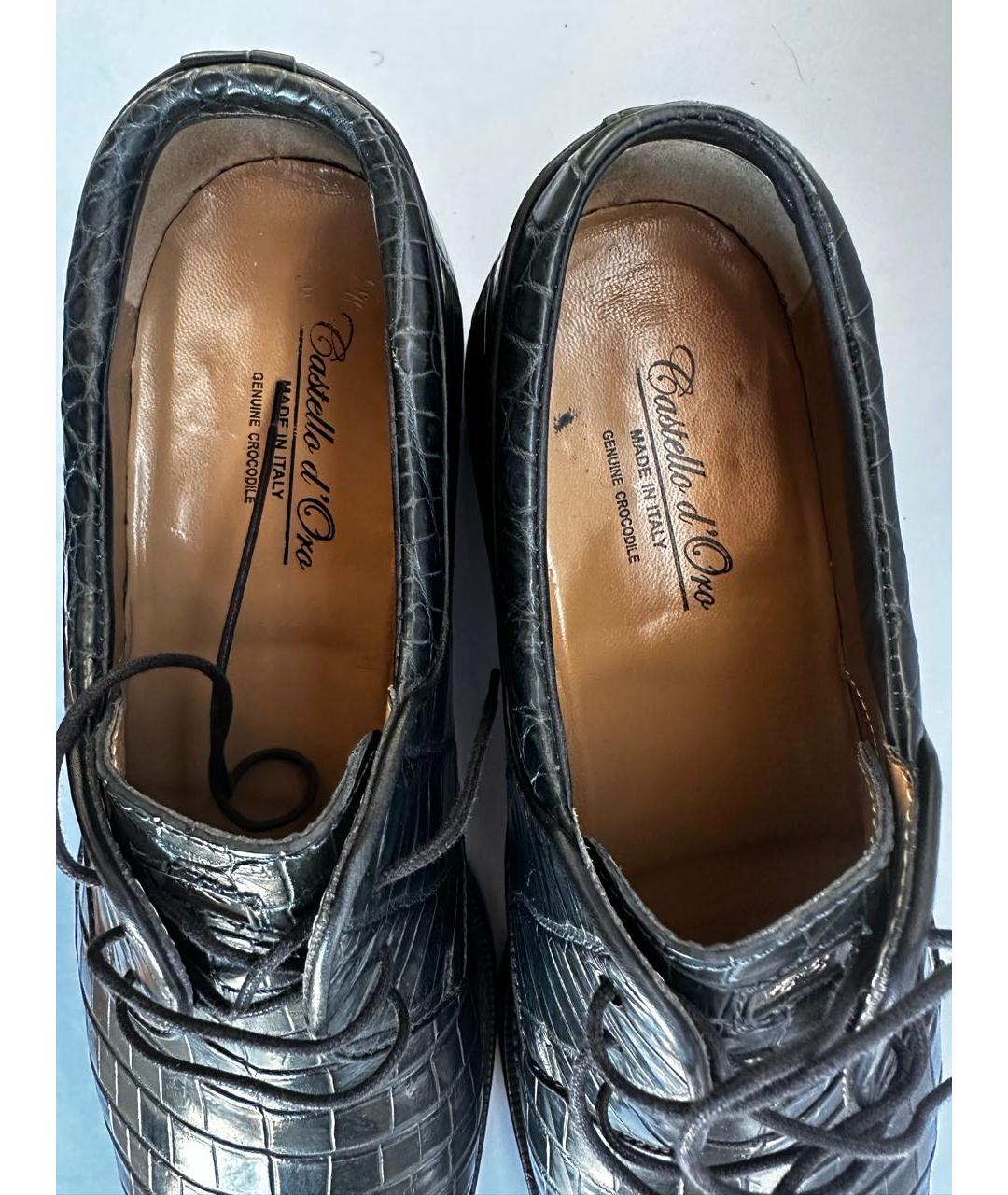 CASTELLO D'ORO Темно-синие туфли из экзотической кожи, фото 5