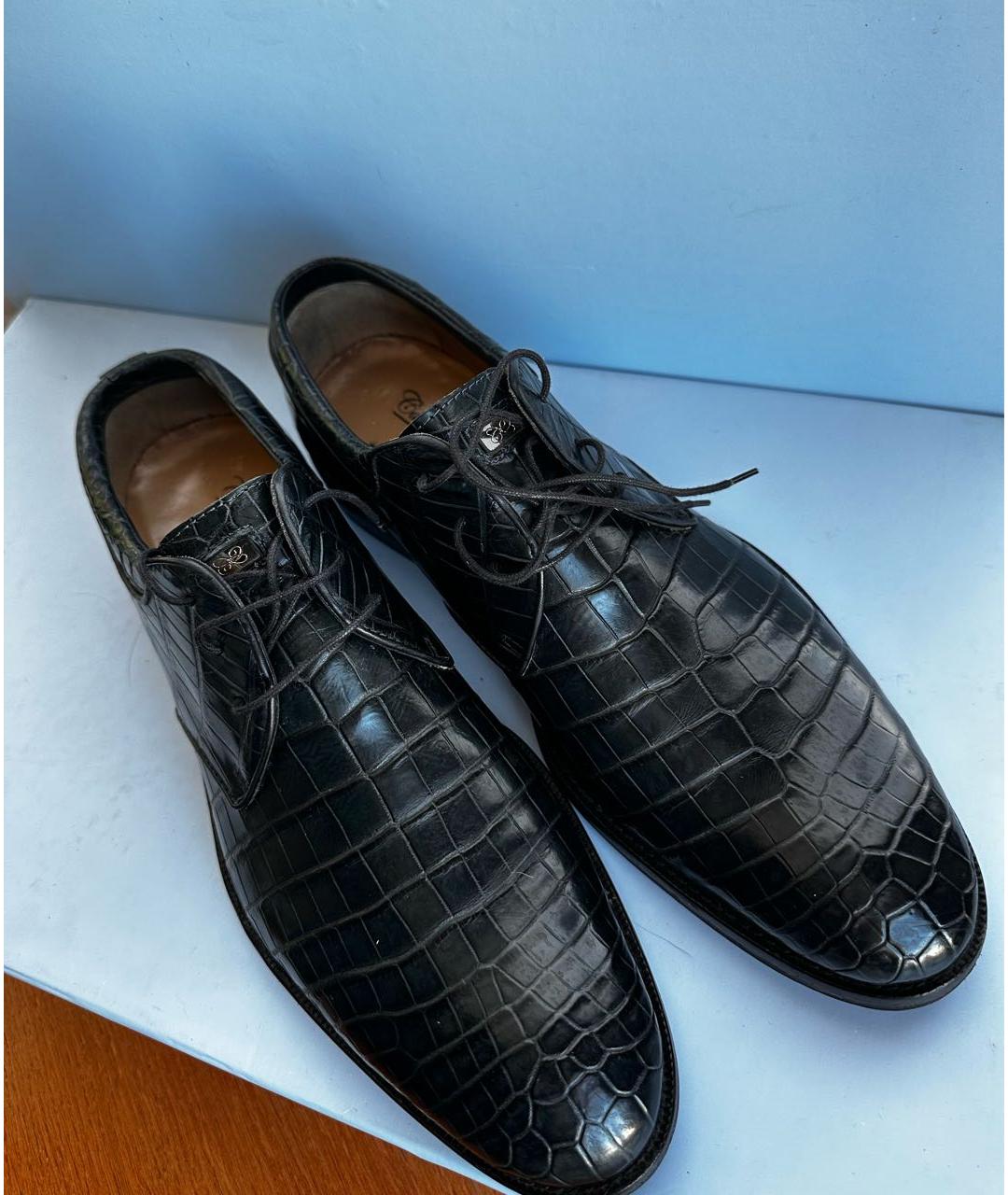 CASTELLO D'ORO Темно-синие туфли из экзотической кожи, фото 2
