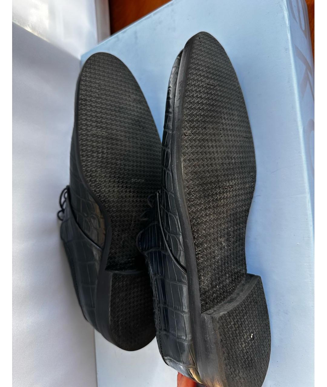 CASTELLO D'ORO Темно-синие туфли из экзотической кожи, фото 6