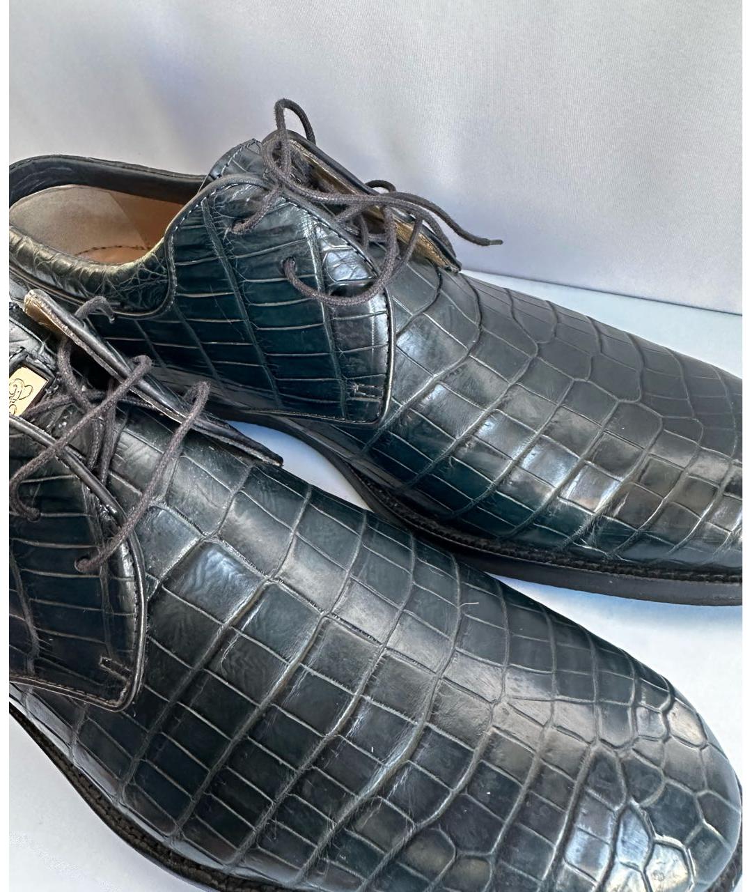 CASTELLO D'ORO Темно-синие туфли из экзотической кожи, фото 7