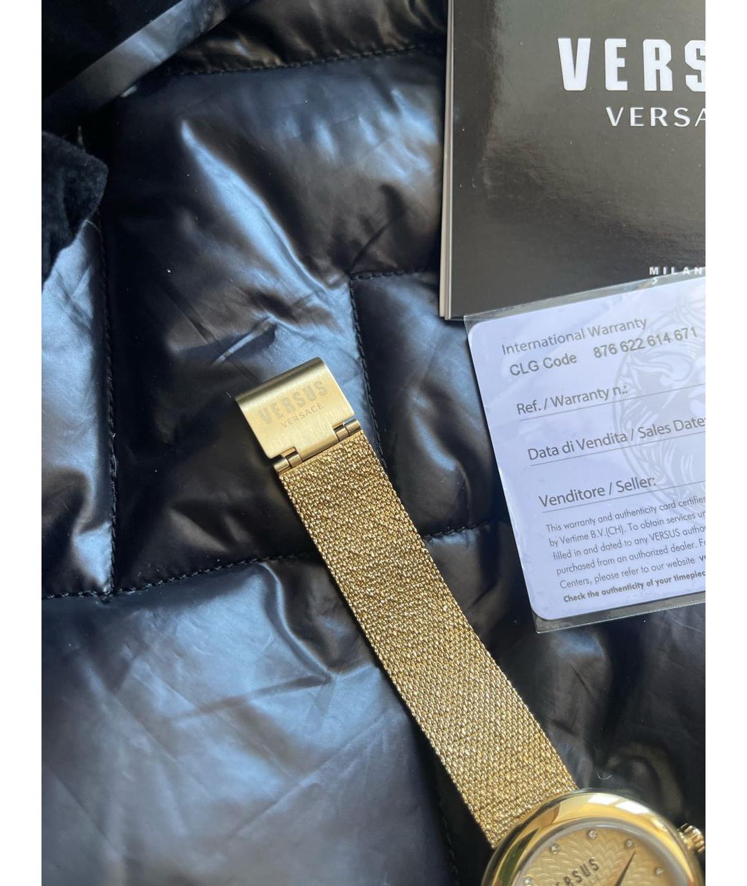 VERSUS VERSACE Золотые металлические часы, фото 7