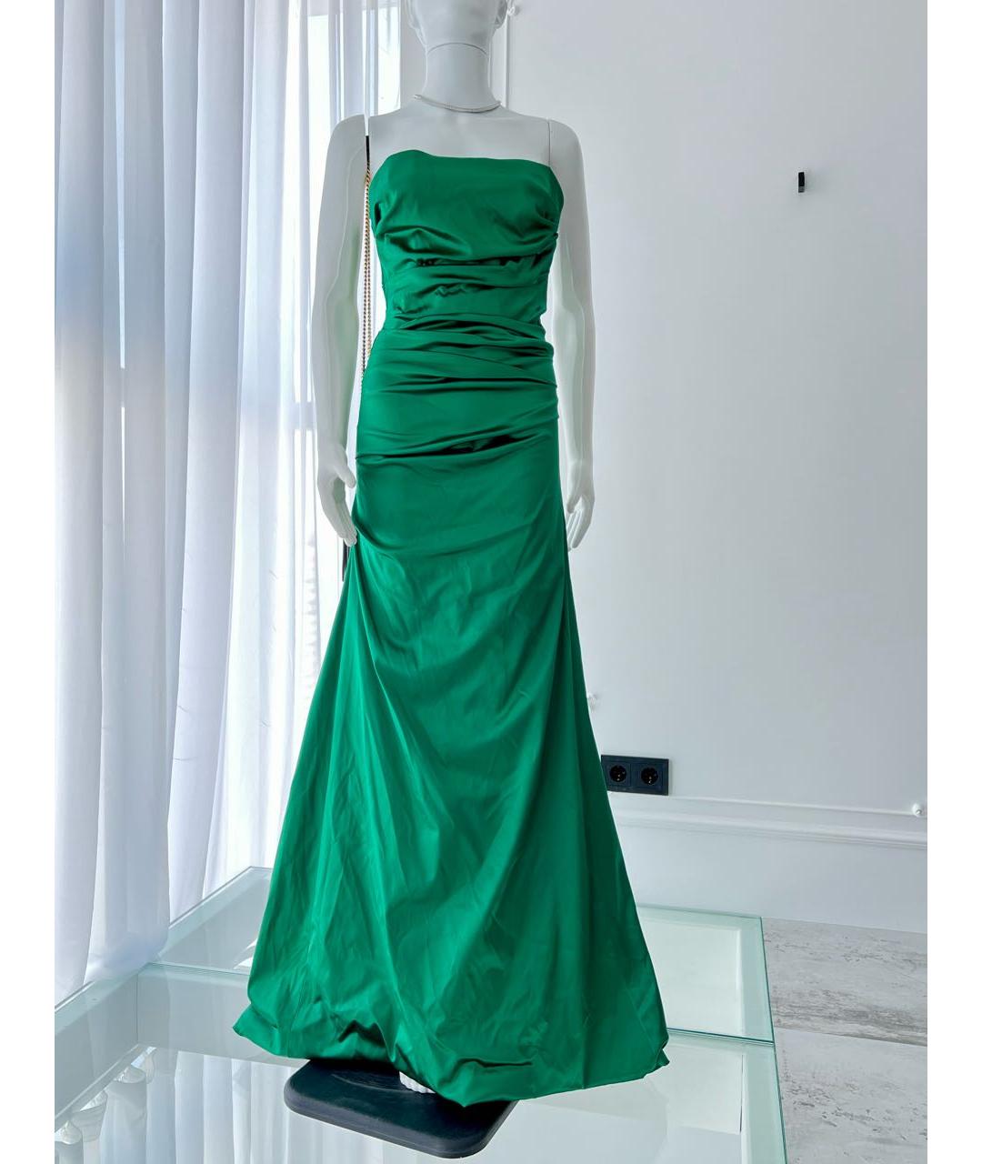 DOLCE&GABBANA Зеленые ацетатное вечернее платье, фото 9