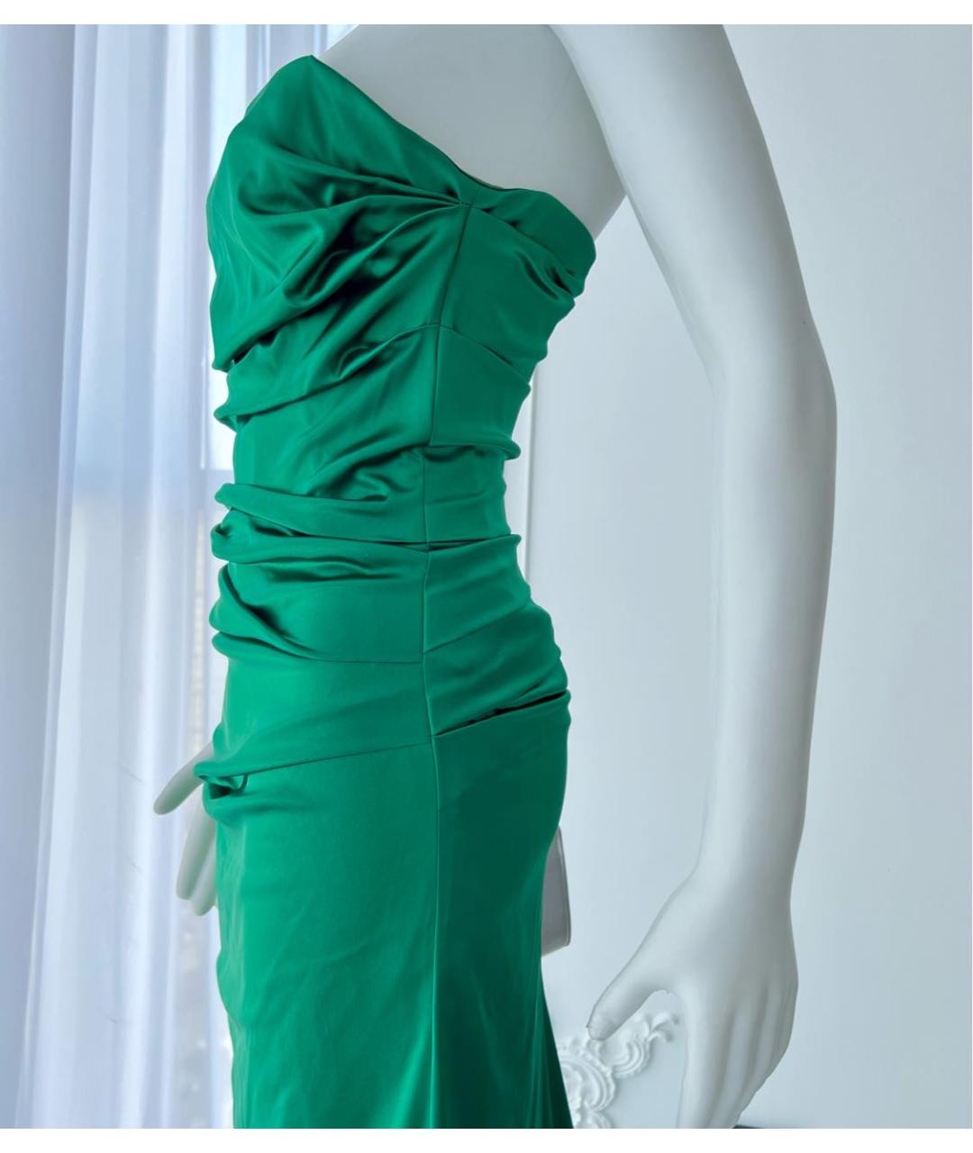 DOLCE&GABBANA Зеленые ацетатное вечернее платье, фото 4