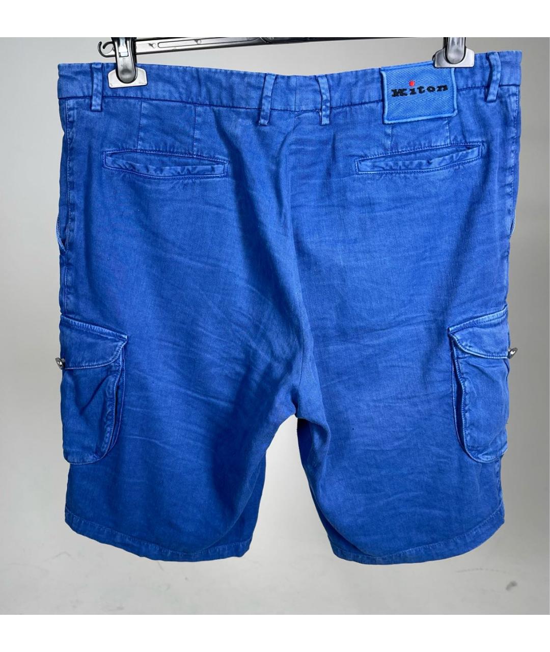KITON Синие хлопковые шорты, фото 2