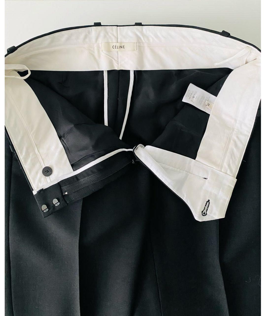 CELINE PRE-OWNED Черные шерстяные брюки узкие, фото 3