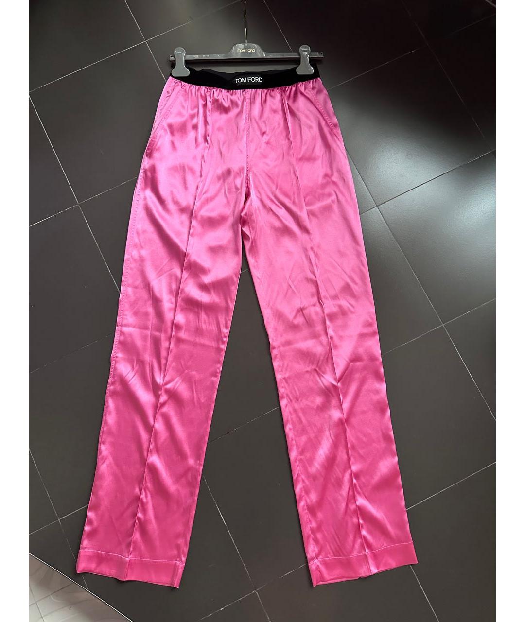 TOM FORD Розовые шелковые прямые брюки, фото 6