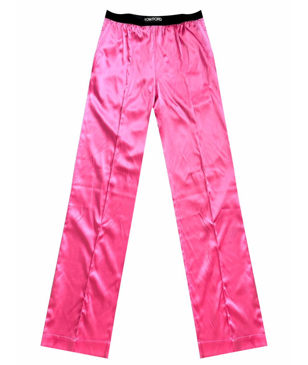 TOM FORD Розовые шелковые прямые брюки, фото 1