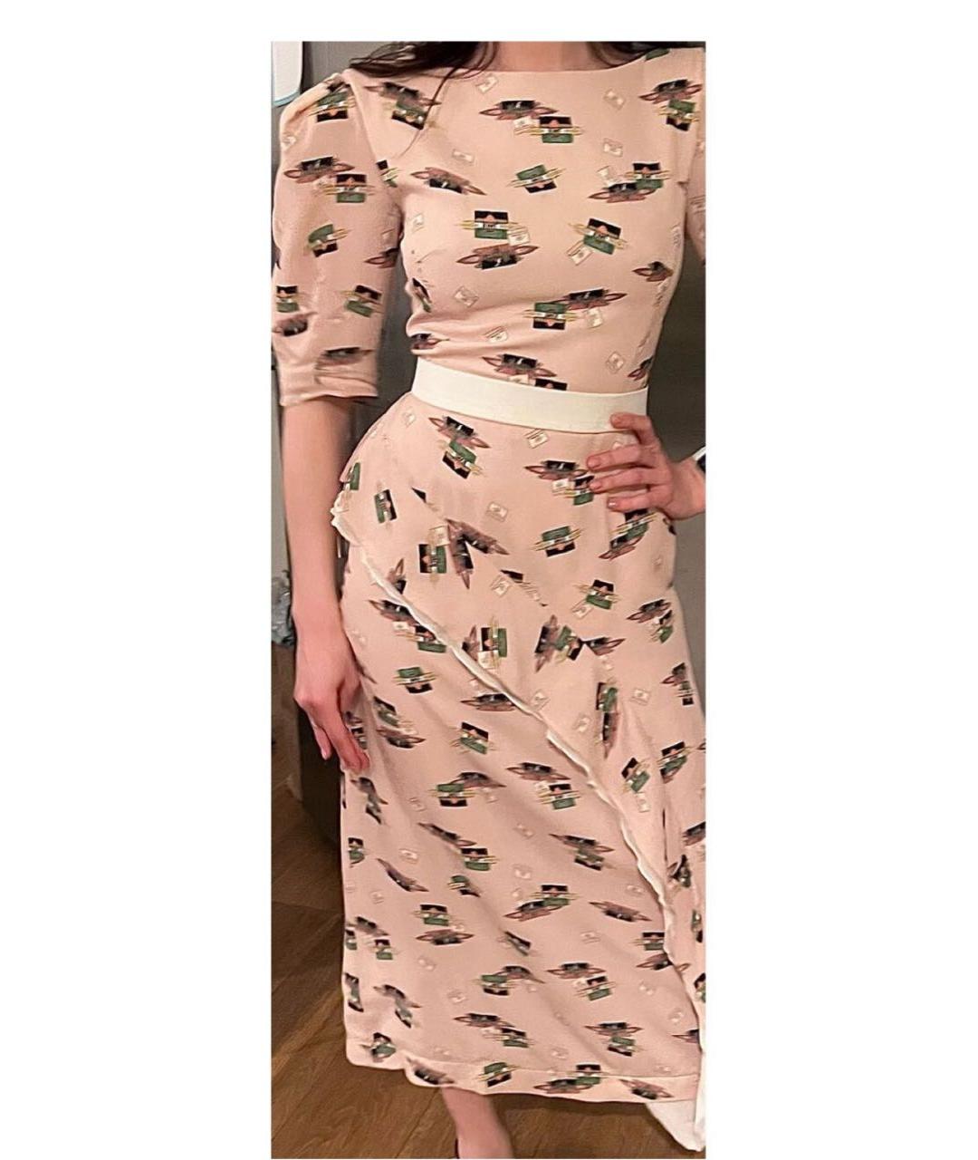 ULYANA SERGEENKO Розовое шелковое коктейльное платье, фото 5