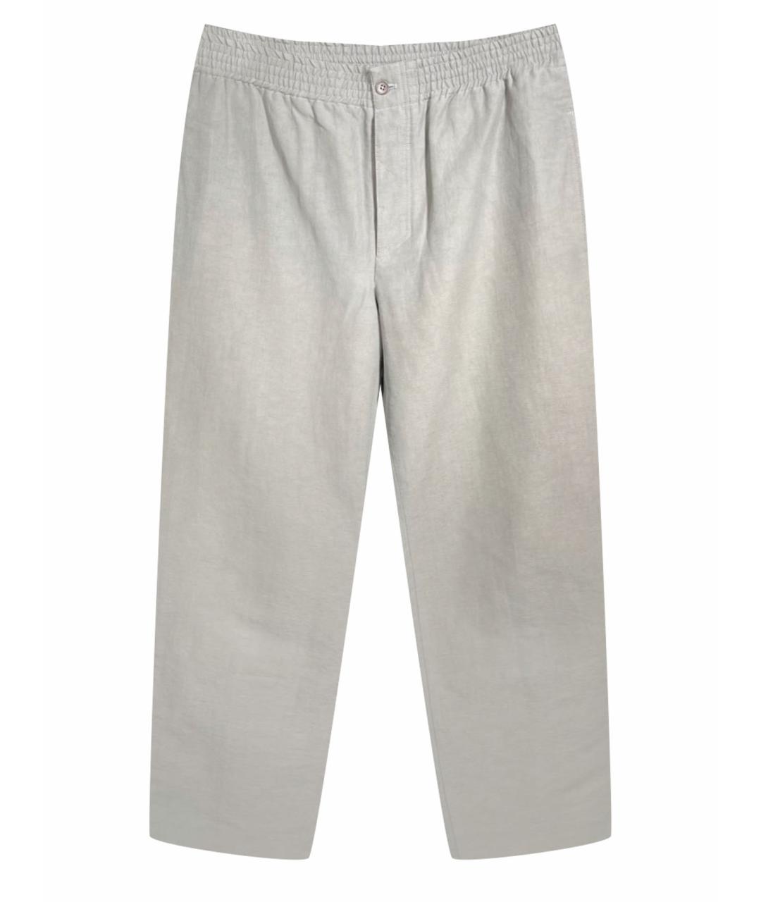 HERMES PRE-OWNED Бежевые льняные повседневные брюки, фото 1