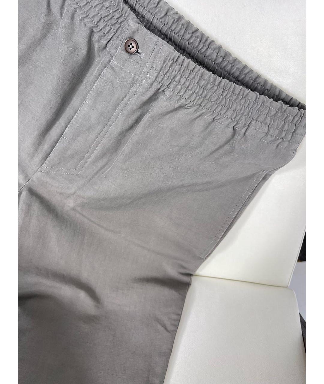 HERMES PRE-OWNED Бежевые льняные повседневные брюки, фото 3