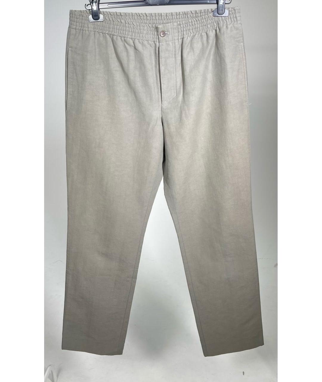 HERMES PRE-OWNED Бежевые льняные повседневные брюки, фото 6