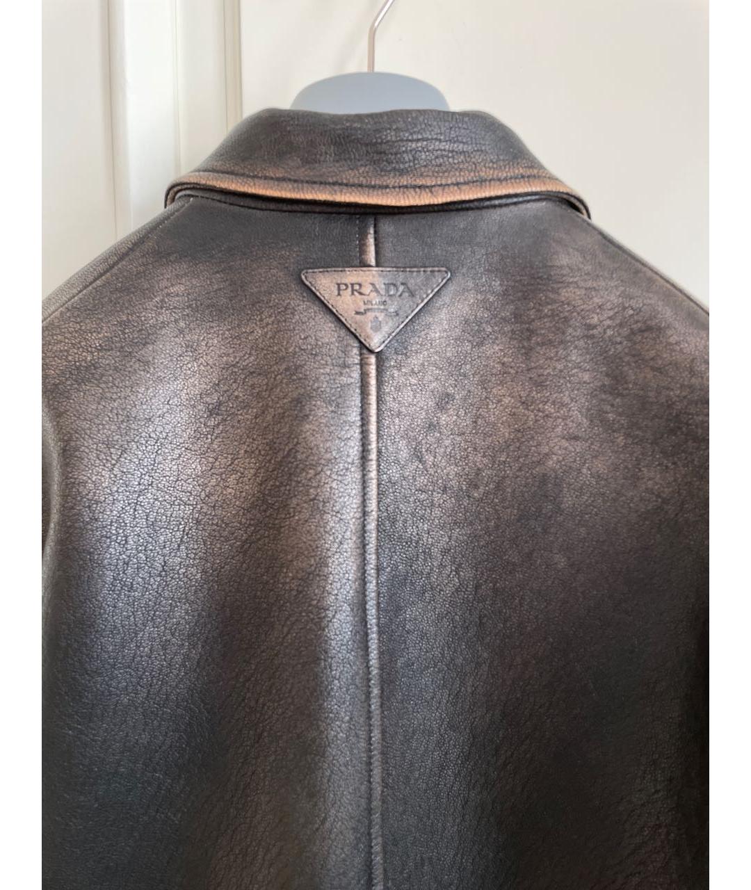 PRADA Коричневый кожаный жакет/пиджак, фото 5
