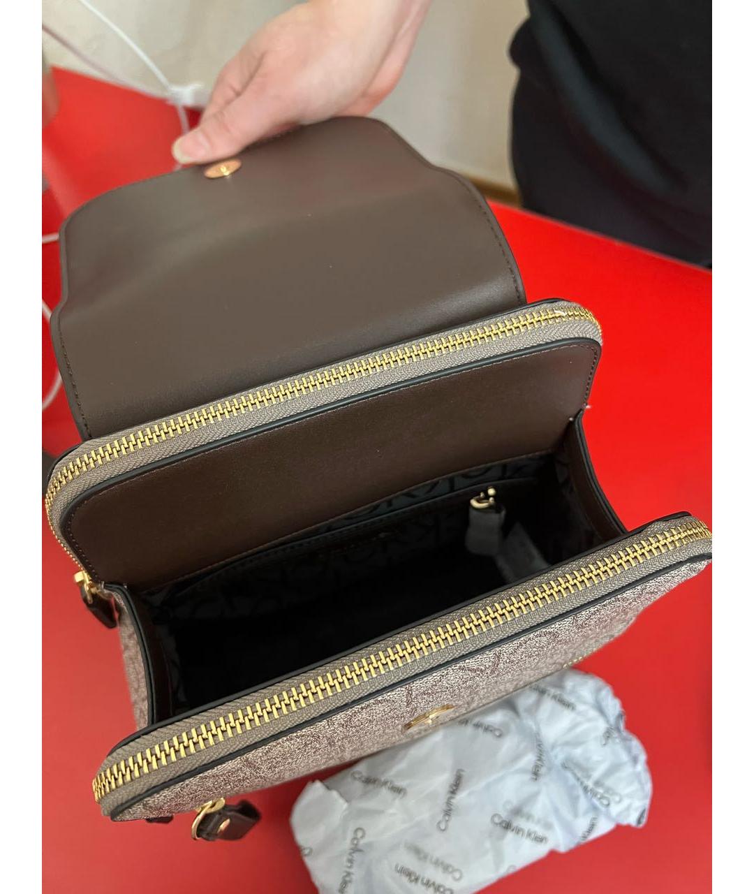 CALVIN KLEIN Коричневый рюкзак из искусственной кожи, фото 4