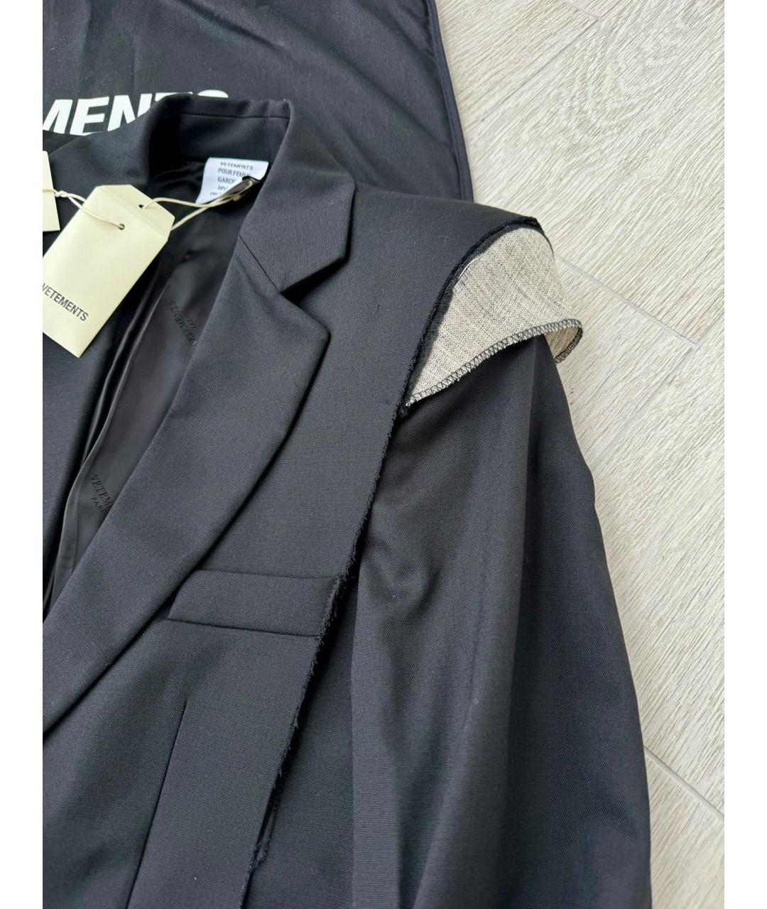 VETEMENTS Черный шерстяной жакет/пиджак, фото 6