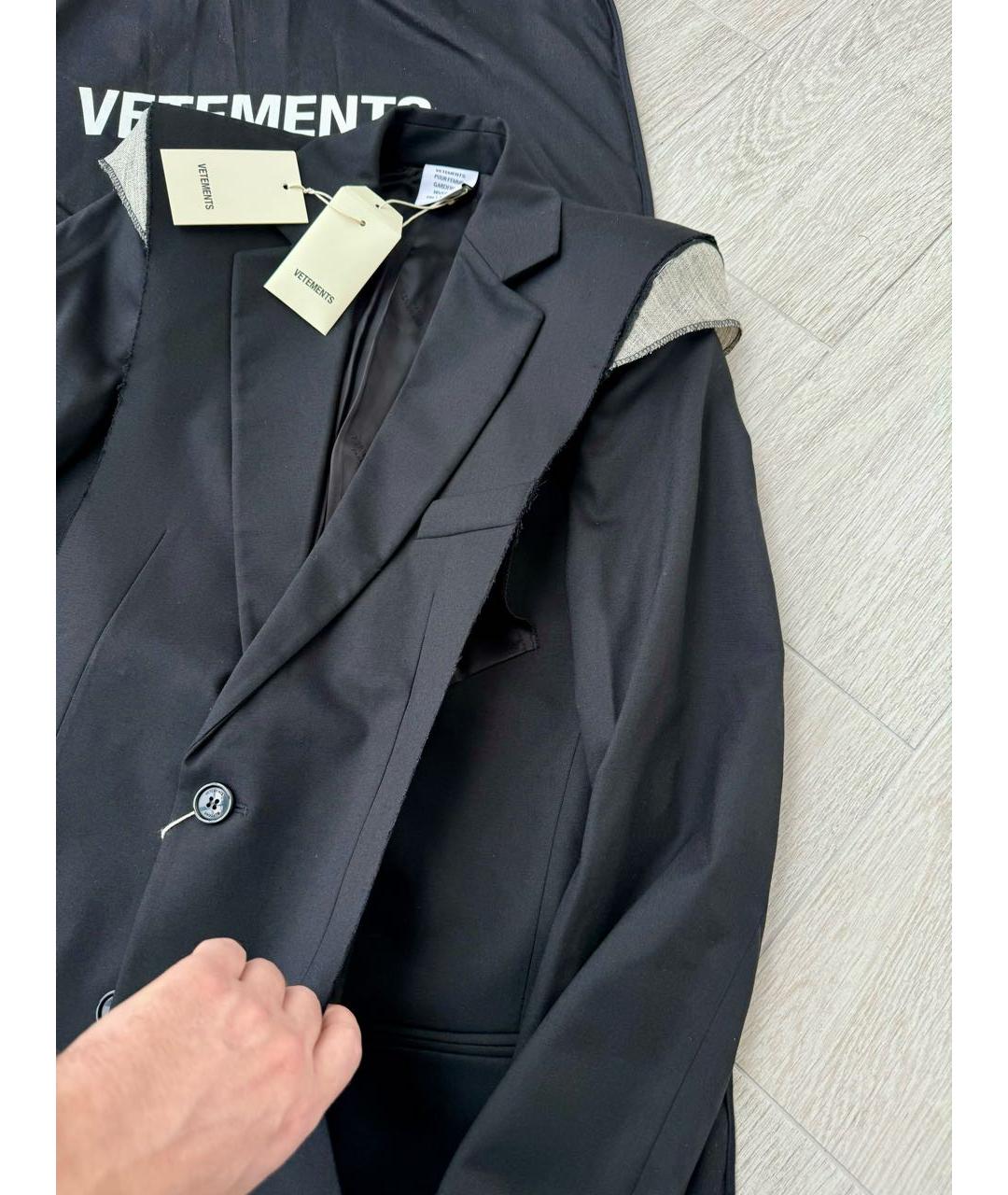 VETEMENTS Черный шерстяной жакет/пиджак, фото 4