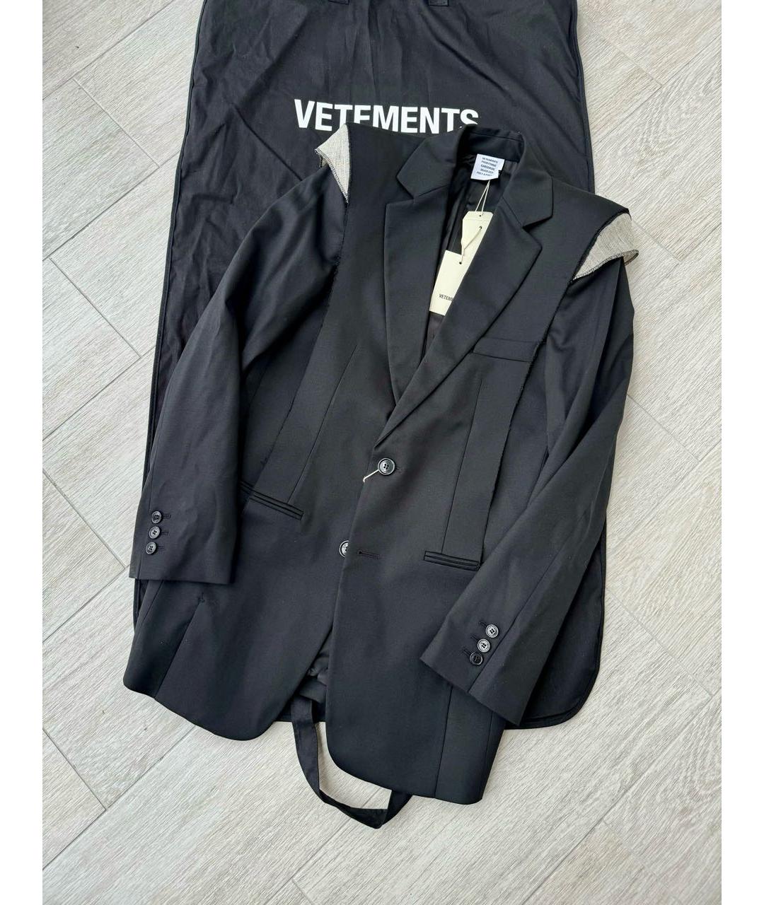 VETEMENTS Черный шерстяной жакет/пиджак, фото 3