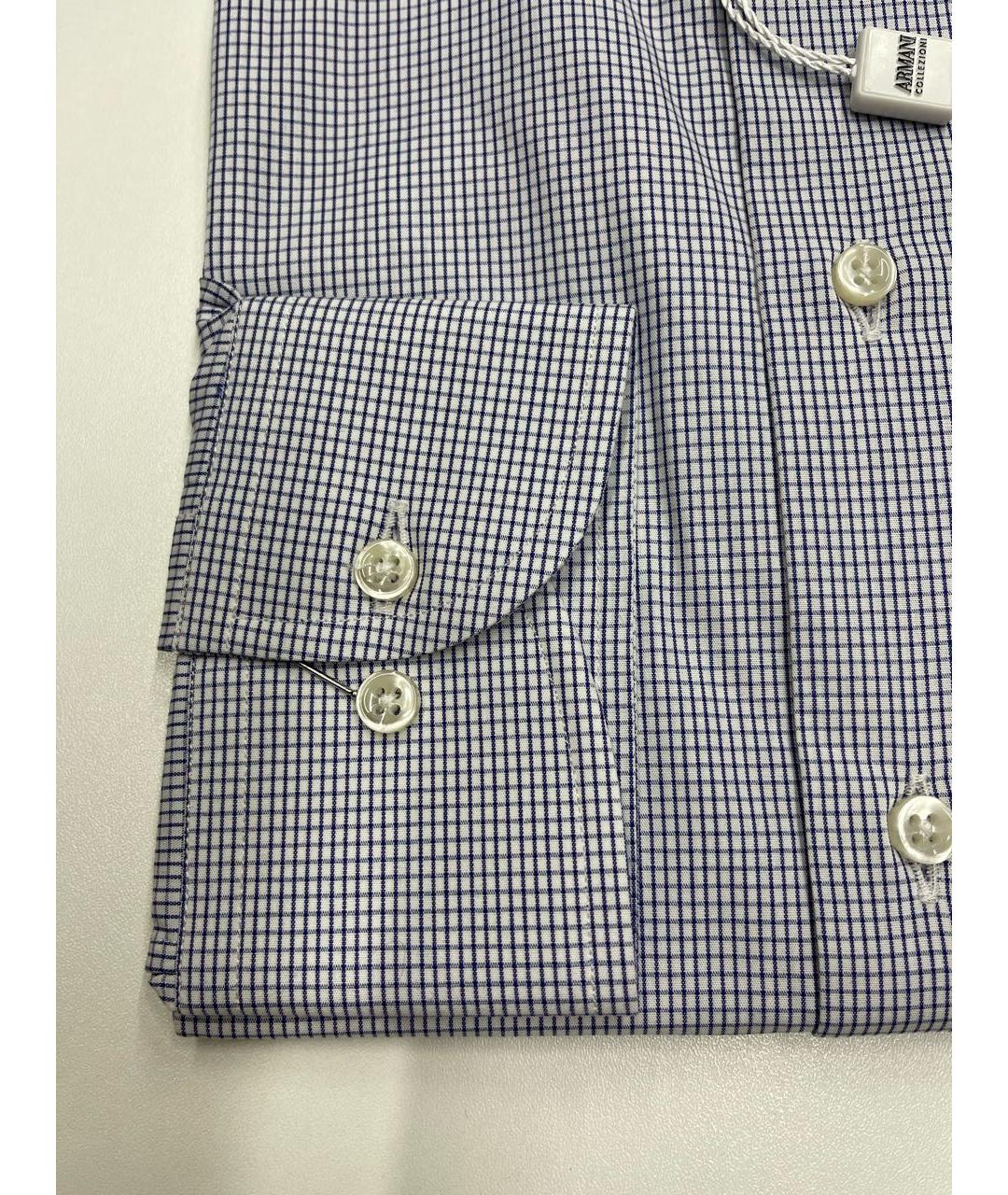 ARMANI COLLEZIONI Голубая хлопковая классическая рубашка, фото 3
