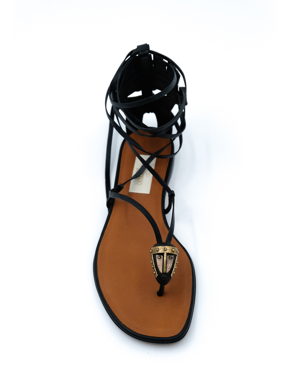 VALENTINO Черные кожаные сандалии, фото 4