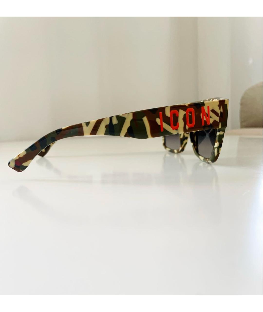 DSQUARED2 Хаки пластиковые солнцезащитные очки, фото 8