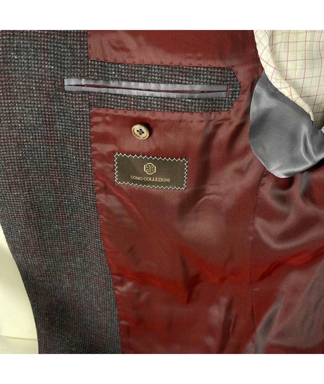 UOMO COLLEZIONI Бордовый шерстяной пиджак, фото 4