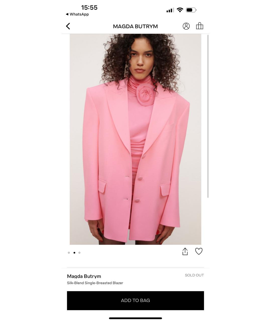 MAGDA BUTRYM Розовый шелковый жакет/пиджак, фото 4
