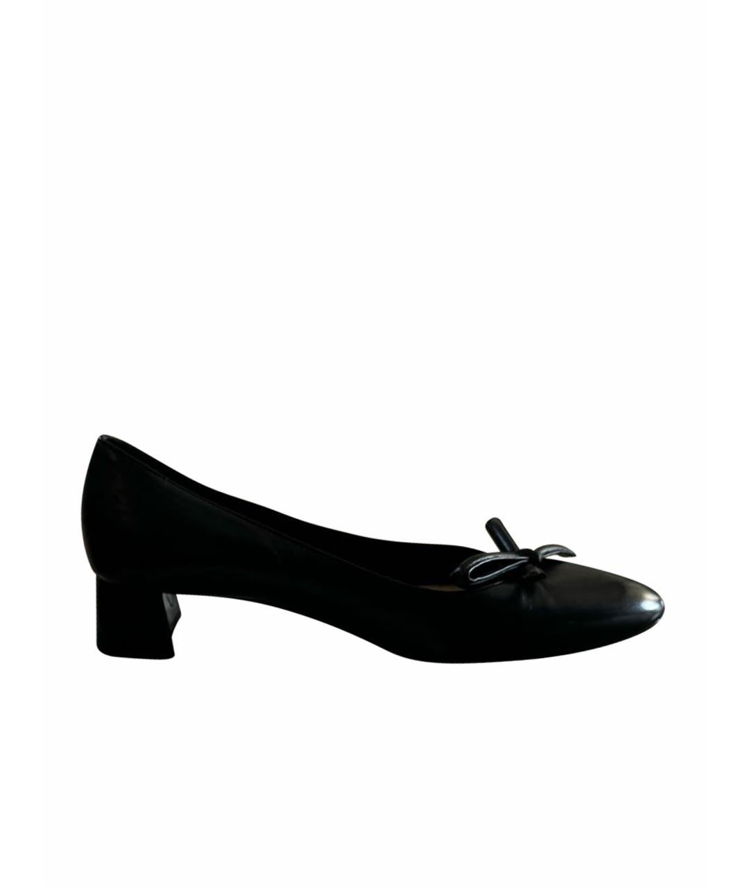 PRADA Черные кожаные туфли, фото 1