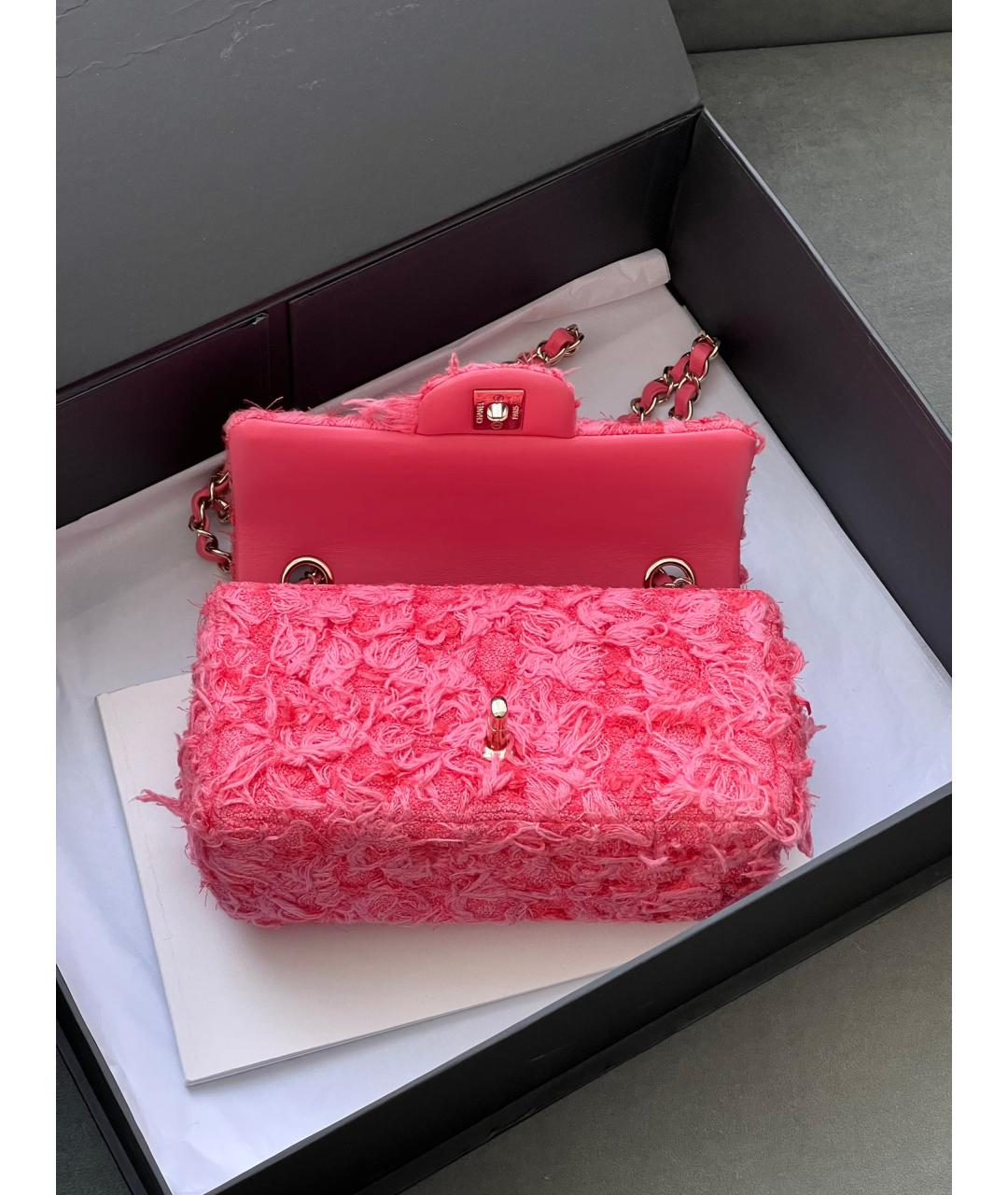 CHANEL Розовая пелетеная сумка через плечо, фото 4