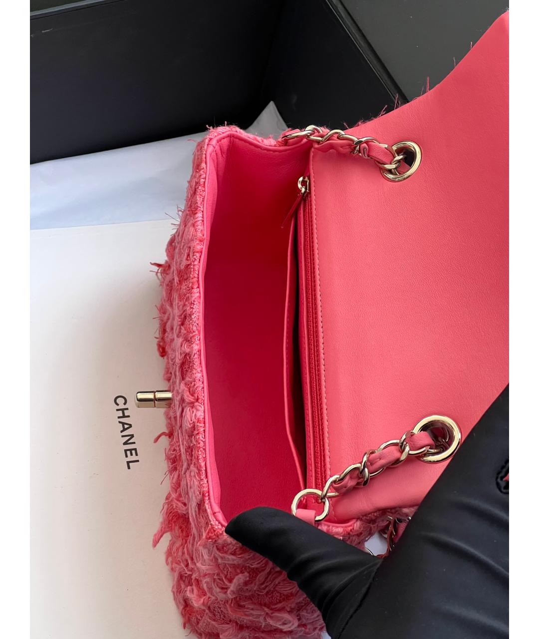 CHANEL Розовая пелетеная сумка через плечо, фото 8
