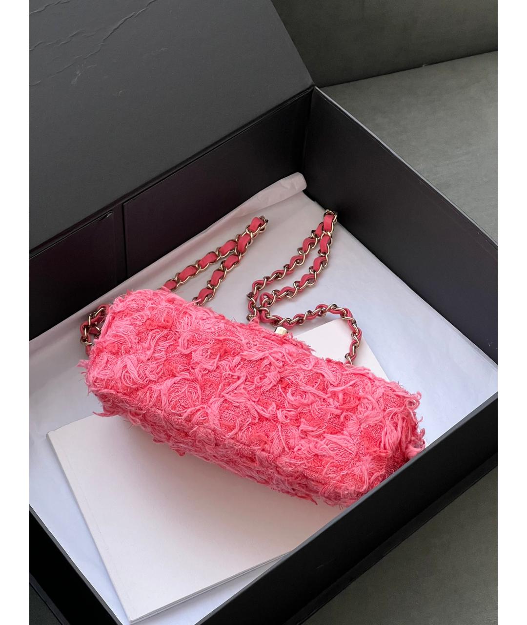 CHANEL Розовая пелетеная сумка через плечо, фото 3