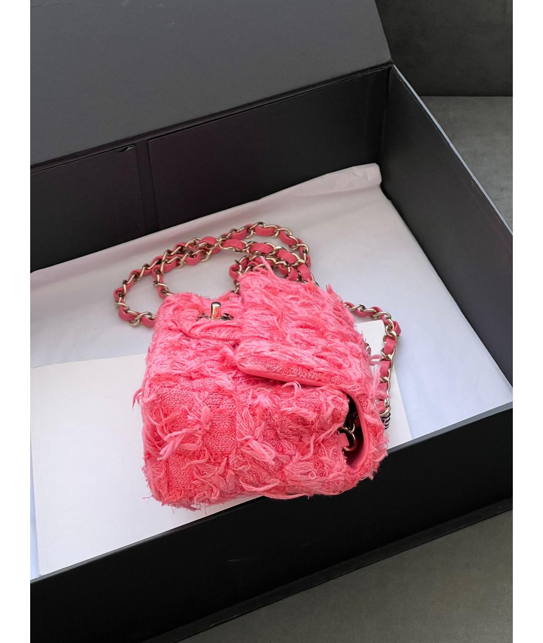 CHANEL Розовая пелетеная сумка через плечо, фото 5