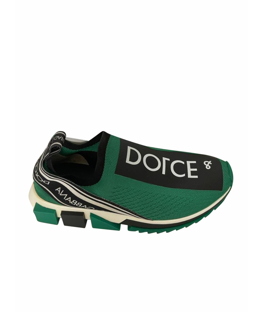 DOLCE&GABBANA Зеленые текстильные кроссовки, фото 1