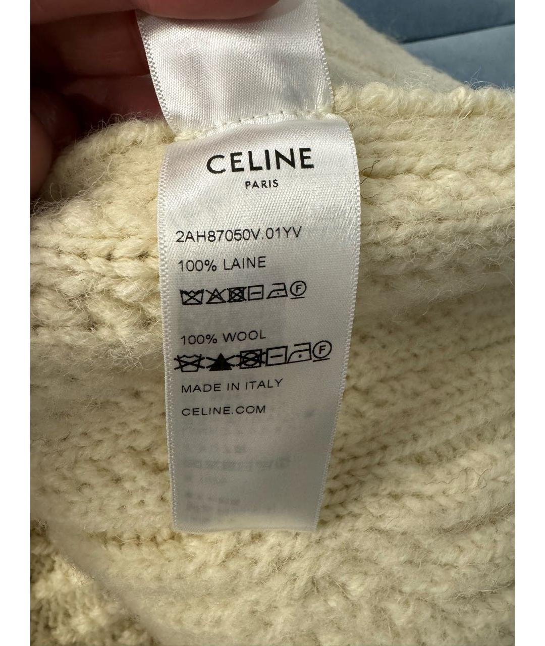 CELINE PRE-OWNED Бежевый шерстяной джемпер / свитер, фото 6