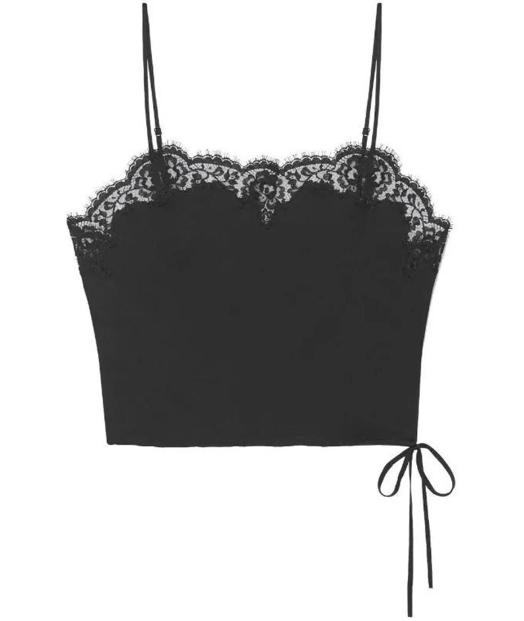 SAINT LAURENT Черная шелковая майка, фото 1