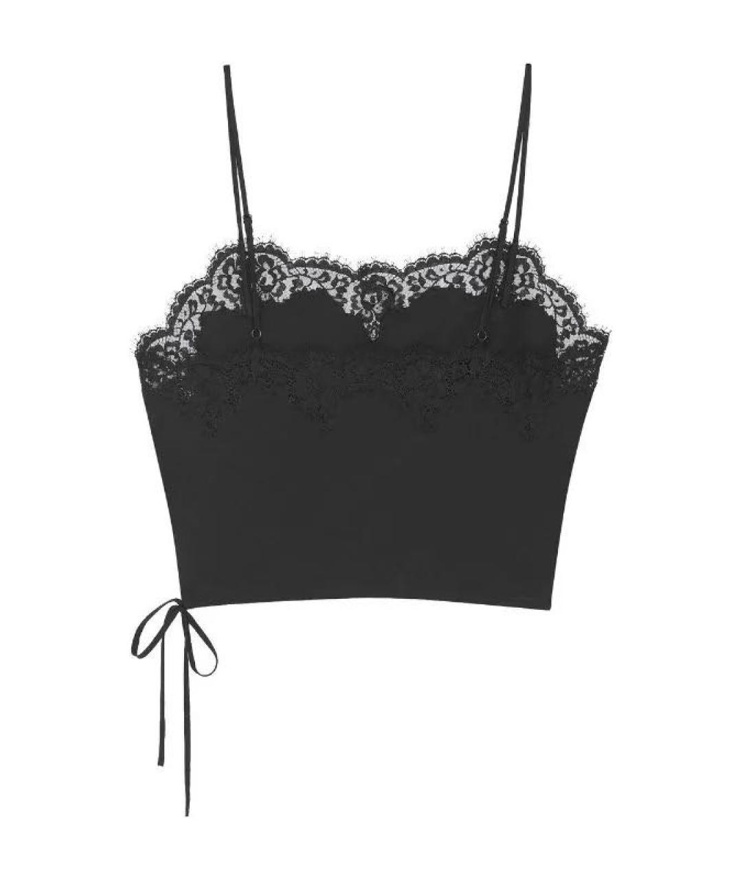 SAINT LAURENT Черная шелковая майка, фото 2