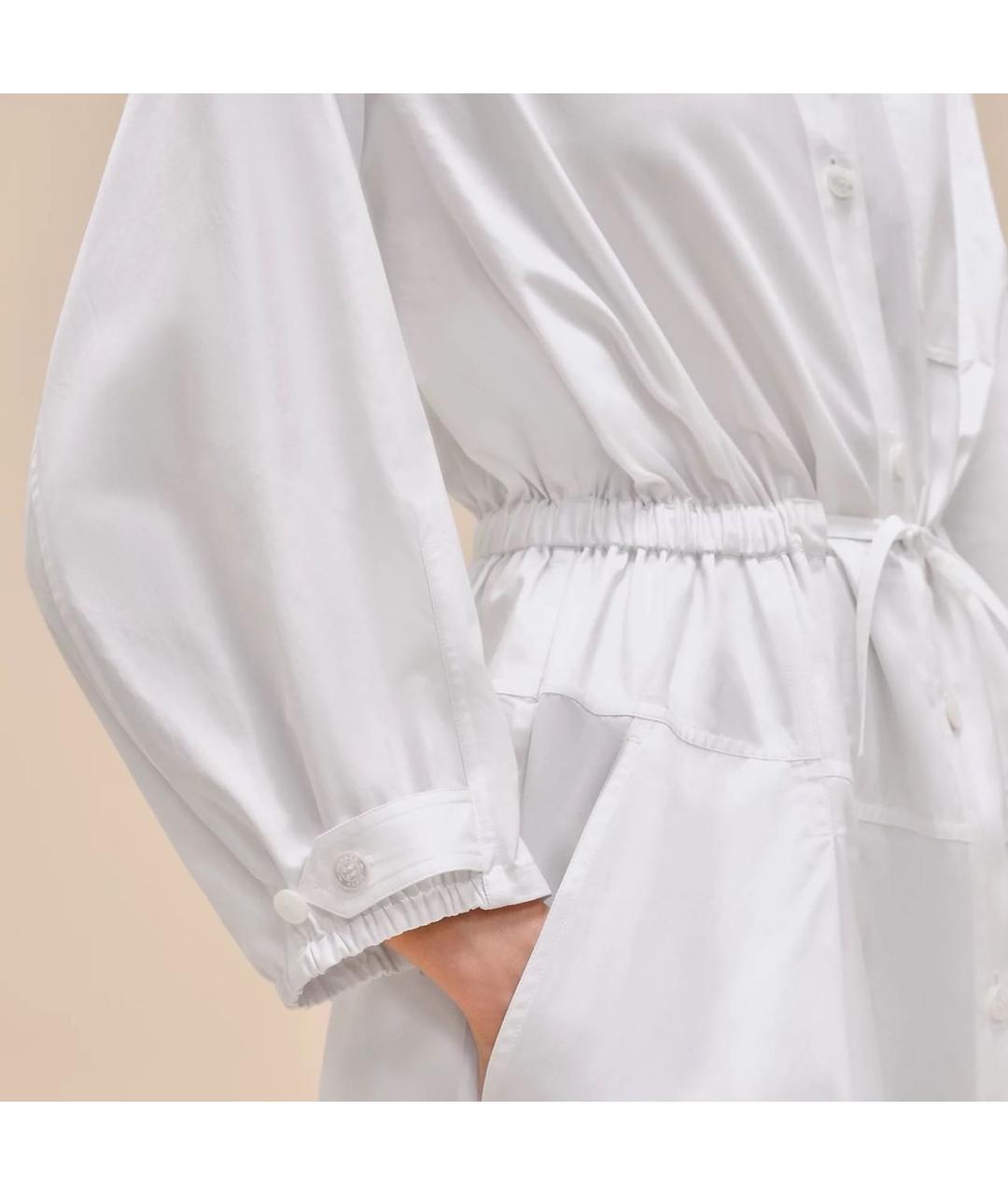 HERMES PRE-OWNED Белое хлопковое повседневное платье, фото 3