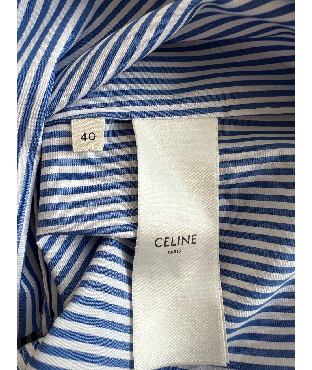 CELINE PRE-OWNED Синяя хлопковая рубашка, фото 4