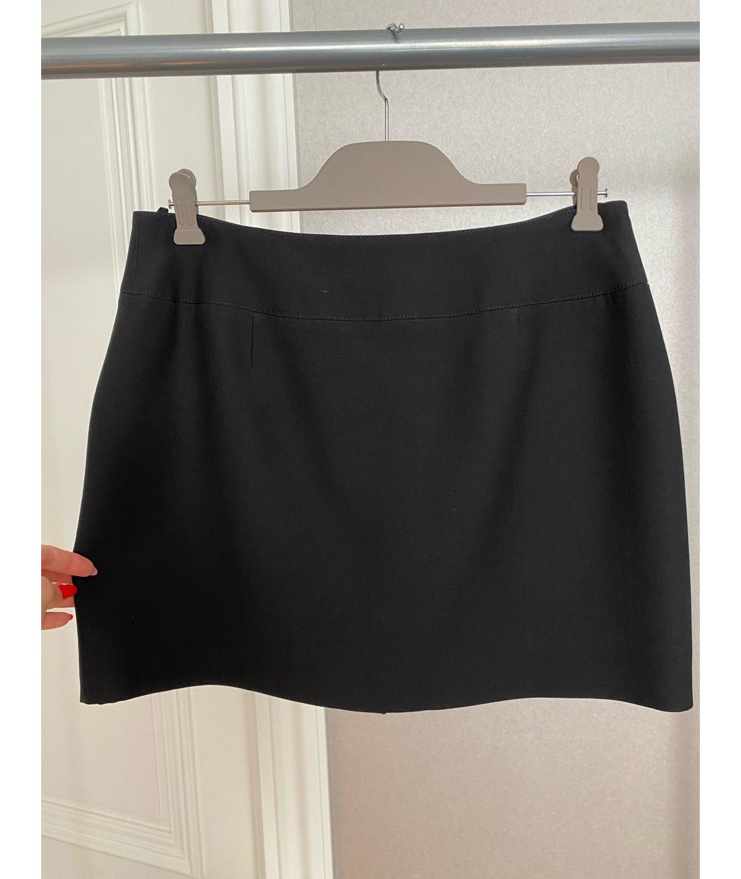 VALENTINO Черная шерстяная юбка мини, фото 2