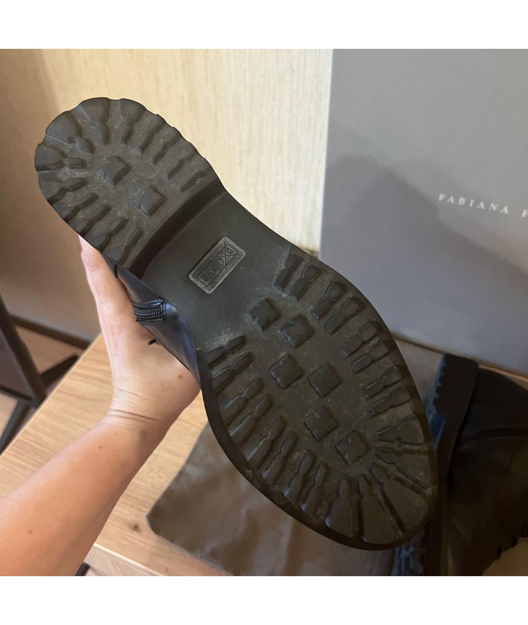 FABIANA FILIPPI Черные кожаные ботинки, фото 5