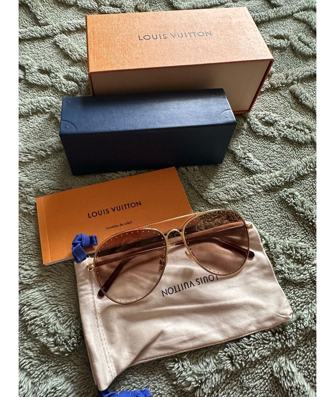 LOUIS VUITTON PRE-OWNED Золотые металлические солнцезащитные очки, фото 7