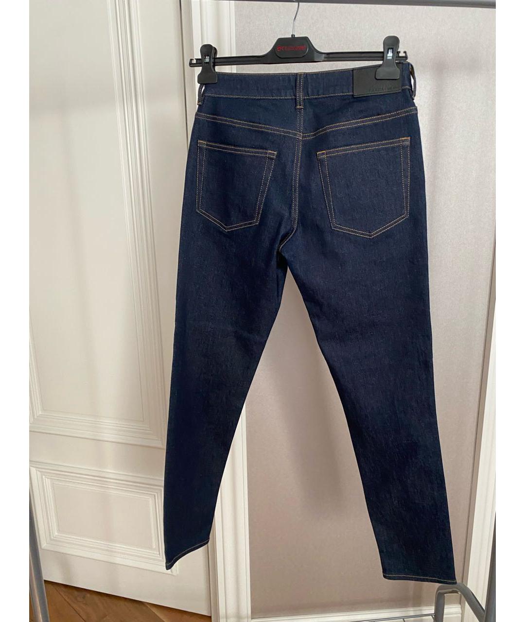 PRADA Темно-синие хлопко-эластановые прямые джинсы, фото 2