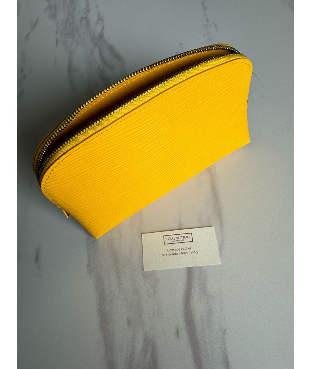 LOUIS VUITTON PRE-OWNED Желтая кожаная косметичка, фото 7