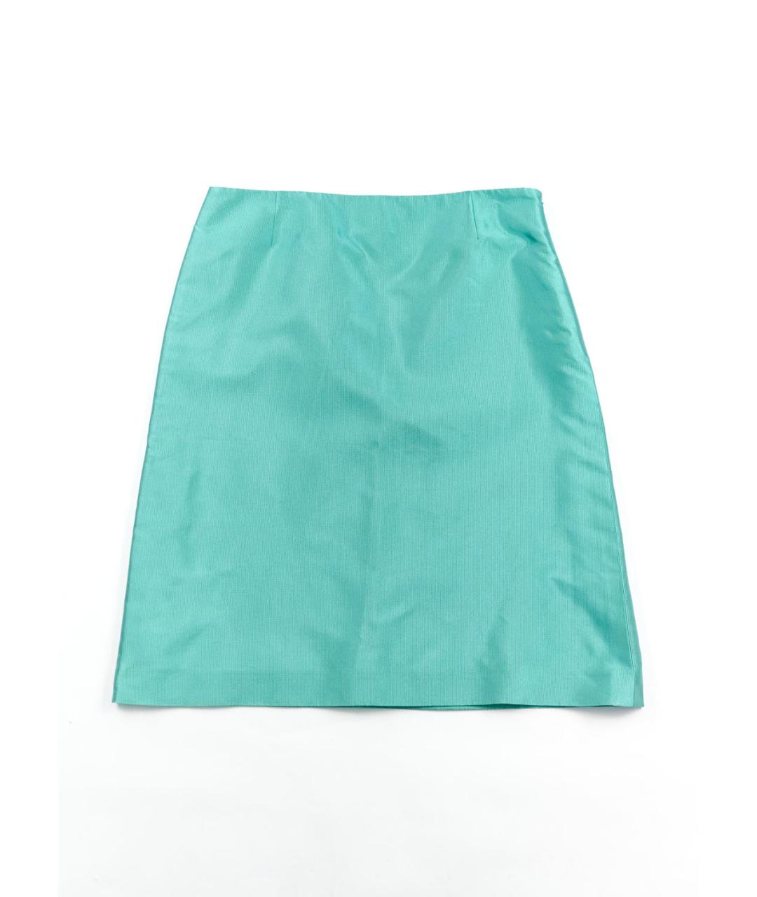 ESCADA Бирюзовая шелковая юбка мини, фото 1