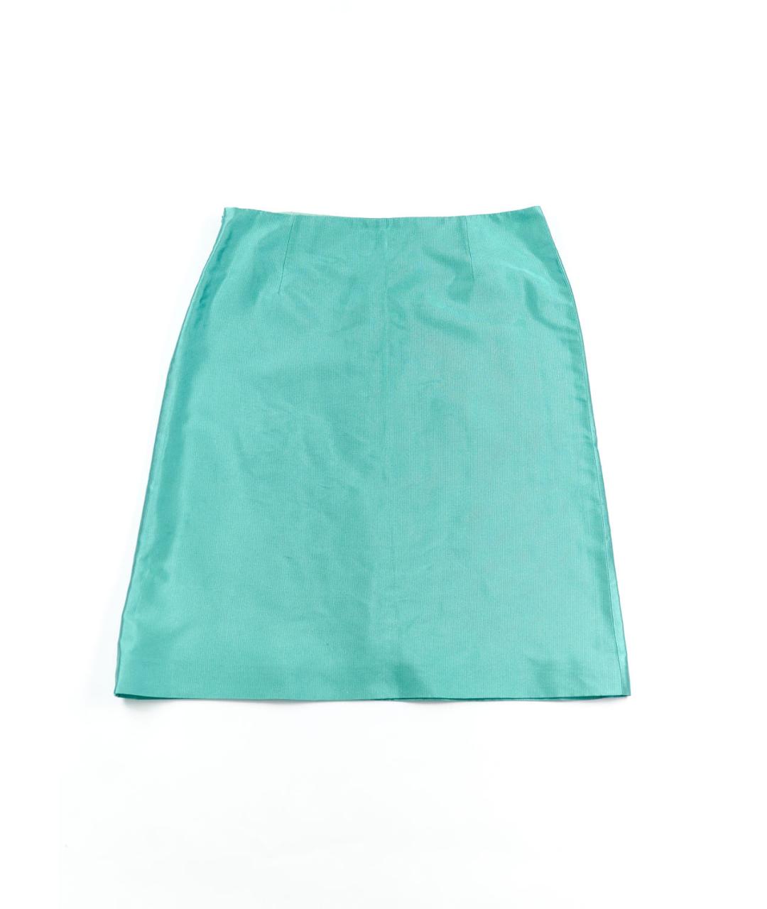 ESCADA Бирюзовая шелковая юбка мини, фото 2
