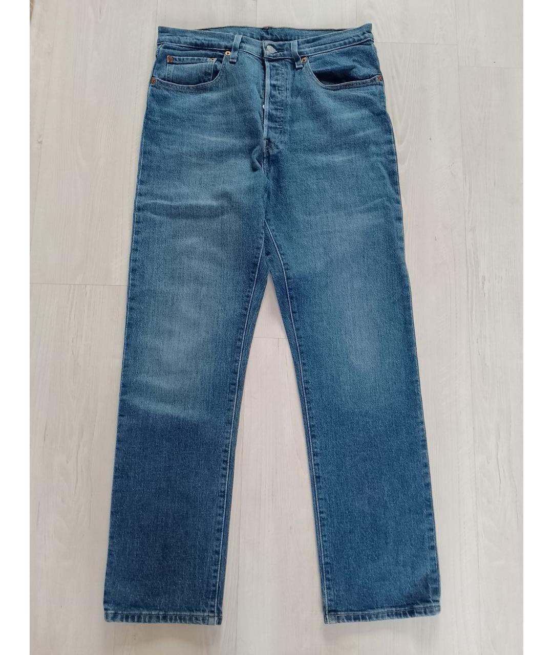 LEVI'S Синие хлопковые прямые джинсы, фото 9