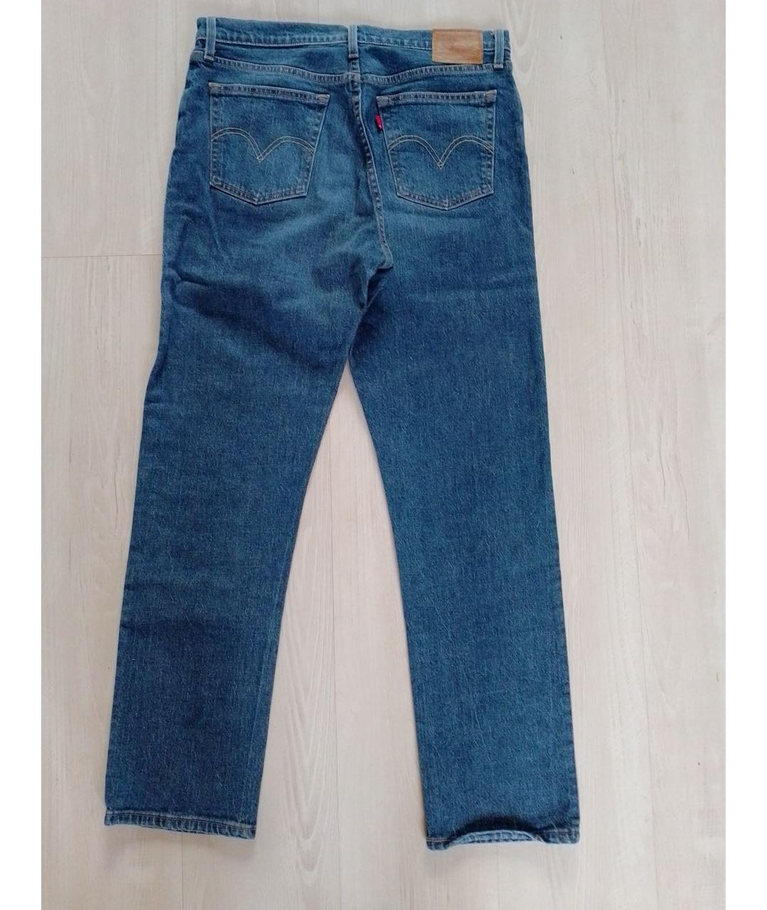 LEVI'S Синие хлопковые прямые джинсы, фото 3