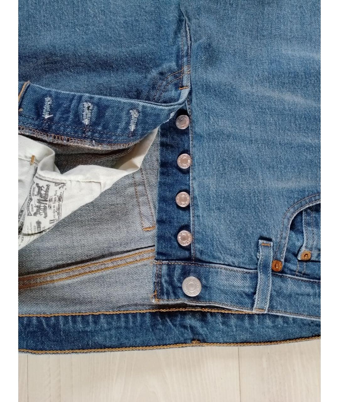 LEVI'S Синие хлопковые прямые джинсы, фото 2